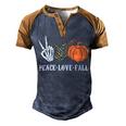 Peace Love Fall Peace Love Pumpkin Men's Henley Shirt Raglan Sleeve 3D Print T-shirt Brown Orange