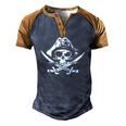 Pirate Flag Pirates For Men Men's Henley Raglan T-Shirt Brown Orange
