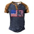 Poodle S Poodle 4Th Of July Flag America Men's Henley Raglan T-Shirt Brown Orange