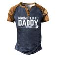 Promoted To Daddy 2021 For First Time Fathers New Dad Men's Henley Raglan T-Shirt Brown Orange
