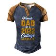 Mens Proud Dad Of A 2022 Graduate Graduation College Student Papa Men's Henley Raglan T-Shirt Brown Orange
