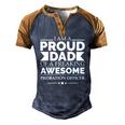 Proud Dad Of An Awesome Probation Officer Fathers Day Men's Henley Raglan T-Shirt Brown Orange