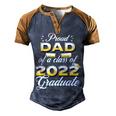 Proud Dad Of Class Of 2022 Senior Graduate Dad Men's Henley Raglan T-Shirt Brown Orange