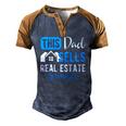 Real Estate Agent Men Dad Realtor Raglan Baseball Men's Henley Raglan T-Shirt Brown Orange