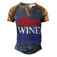 Red Wine Blue 4Th Of July Wine Red White Blue Wine Glasses V2 Men's Henley Shirt Raglan Sleeve 3D Print T-shirt Brown Orange