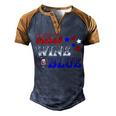 Red Wine Blue 4Th Of July Wine Red White Blue Wine Glasses V3 Men's Henley Shirt Raglan Sleeve 3D Print T-shirt Brown Orange