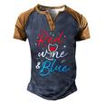 Womens Red Wine And Blue V-Neck Men's Henley Raglan T-Shirt Brown Orange