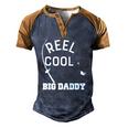 Reel Cool Big Daddy Fishing Fathers Day Men's Henley Raglan T-Shirt Brown Orange