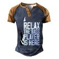 Relax The Bass Player Is Herebass Player Funny Gift Bass Guitar Men's Henley Shirt Raglan Sleeve 3D Print T-shirt Brown Orange