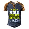Retired Police Officer Beer Me Retirement Men's Henley Raglan T-Shirt Brown Orange