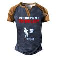 Retirement To Do List Fish I Worked My Whole Life To Fish Men's Henley Raglan T-Shirt Brown Orange