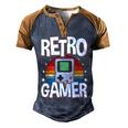 Retro Gaming Video Gamer Gaming Men's Henley Shirt Raglan Sleeve 3D Print T-shirt Brown Orange
