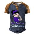 Rett Syndrome Warrior Purple Women Purple Ribbon Rett Syndrome Rett Syndrome Awareness Men's Henley Shirt Raglan Sleeve 3D Print T-shirt Brown Orange