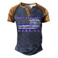 Rett Syndrome Warrior Usa Flag United States Flag Purple Ribbon Rett Syndrome Rett Syndrome Awareness Men's Henley Shirt Raglan Sleeve 3D Print T-shirt Brown Orange