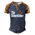 Mens The Scotchfather Scotch Father Dad Fathers Day Drinking Men's Henley Raglan T-Shirt Brown Orange