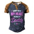 Sorry Boys My Heart Belongs To Daddy Girls Valentine Men's Henley Raglan T-Shirt Brown Orange