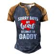 Sorry Boys My Heart Belongs To Daddy Kids Valentines Men's Henley Raglan T-Shirt Brown Orange