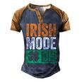 St Patricks Day Beer Drinking Ireland Irish Mode On Men's Henley Raglan T-Shirt Brown Orange