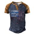 I Stand For This Flag Because Our Heroes Rest Beneath Her 4Th Of July Men's Henley Raglan T-Shirt Brown Orange