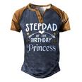 Stepdad Of The Birthday Princess Matching Family Men's Henley Shirt Raglan Sleeve 3D Print T-shirt Brown Orange
