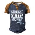 Straight Outta Money Cheer Dad Men's Henley Raglan T-Shirt Brown Orange