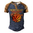 The Best Dads Have Daughters Who Play Basketball Fathers Day Men's Henley Shirt Raglan Sleeve 3D Print T-shirt Brown Orange