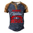 The Greatest Christmas Is Jesus Christmas Xmas B Men's Henley Shirt Raglan Sleeve 3D Print T-shirt Brown Orange