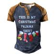 This Is My Christmas Pajama 876 Shirt Men's Henley Shirt Raglan Sleeve 3D Print T-shirt Brown Orange