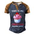 This Is My Christmas Pajama 878 Shirt Men's Henley Shirt Raglan Sleeve 3D Print T-shirt Brown Orange