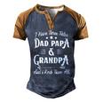 Mens I Have Three Titles Dad Papa And Grandpa Fathers Day Men's Henley Raglan T-Shirt Brown Orange