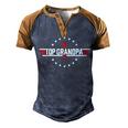 Top Grandpa Birthday Gun Jet Fathers Day Funny 80S Dad Men's Henley Shirt Raglan Sleeve 3D Print T-shirt Brown Orange