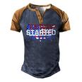 History Started In 1776 American Flag Men's Henley Raglan T-Shirt Brown Orange