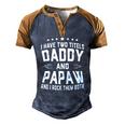 I Have Two Titles Daddy And Papaw I Rock Them Both Men's Henley Raglan T-Shirt Brown Orange