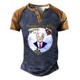 Ugly Christmas Vintage Joe Biden Merry 4Th Of July Men's Henley Raglan T-Shirt Brown Orange