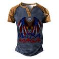 Ultra Maga Eagle Make America Great Aga Men's Henley Shirt Raglan Sleeve 3D Print T-shirt Brown Orange