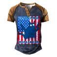 Ultra Maga Madafakas Cat American Flag Men's Henley Shirt Raglan Sleeve 3D Print T-shirt Brown Orange