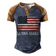 Ultra Maga United State Flag Men's Henley Shirt Raglan Sleeve 3D Print T-shirt Brown Orange