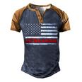 Ultra Maga United State Flag V2 Men's Henley Shirt Raglan Sleeve 3D Print T-shirt Brown Orange