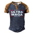 Ultra Maga United State Flag V3 Men's Henley Shirt Raglan Sleeve 3D Print T-shirt Brown Orange