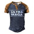 Ultra Maga United State Flag V4 Men's Henley Shirt Raglan Sleeve 3D Print T-shirt Brown Orange