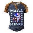 Ultra Mega King Trump Vintage American Us Flag Anti Biden Men's Henley Shirt Raglan Sleeve 3D Print T-shirt Brown Orange