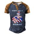Uncle Sam 4Th Of July Usa Patriot Men's Henley Raglan T-Shirt Brown Orange