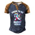 Unicorn Daddy Again 2022 Soon To Be Dad Again 2022 Baby Shower Men's Henley Shirt Raglan Sleeve 3D Print T-shirt Brown Orange