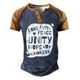 Unity Day Orange Peace Love Spread Kindness Men's Henley Raglan T-Shirt Brown Orange