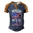 Veteran Dad 4Th Of July Or Labor Day Men's Henley Shirt Raglan Sleeve 3D Print T-shirt Brown Orange