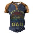 Vingtage Best Dad Ever Fathers Day T Shirts Men's Henley Shirt Raglan Sleeve 3D Print T-shirt Brown Orange