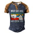 Mens Vintage Best Cat Dad Ever Bump Fit Classic Men's Henley Raglan T-Shirt Brown Orange