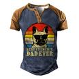 Vintage Best Frenchie Dad Ever Fathers Day 90 Shirt Men's Henley Shirt Raglan Sleeve 3D Print T-shirt Brown Orange