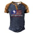 Vintage Best Pappy By Par American Flag Golf Golfer Men's Henley Raglan T-Shirt Brown Orange