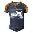 Vintage Goat Dad Retro American Flag Goat 4Th Of July Men's Henley Shirt Raglan Sleeve 3D Print T-shirt Brown Orange